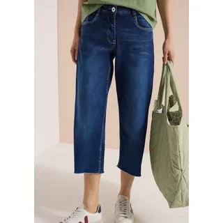 Cecil 3/4 Wide Leg Jeans mid Blue used wash), 33,