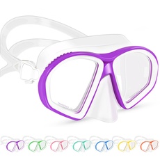 Supertrip Taucherbrille Kinder (6-14 Jahre), Tempered Glass Schwimmbrille Kinder Tauchmaske Schnorchelmaske für Jungen Mädchen