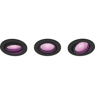 Philips Einbauleuchte 3er Pack rund schwarz