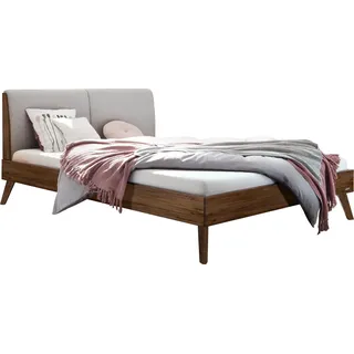 HASENA Bett Simone 20 Nussbaum 2023 Polsterkopfteil grau 180x200 - Braun