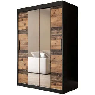 Möbel Kryspol Schwebetürenschrank 200/120/62 2-türig , Kunststoff , Nachbildung , 4 Fächer , 120x200x62 cm , Schlafzimmer, Kleiderschränke, Schwebetürenschränke