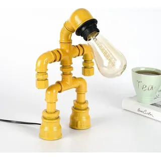 Opviq, Almla- Pp082EVL, Gelb, Schreibtischlampen, 30 x 20 x 7 cm, 100% Metallguss - Gelb