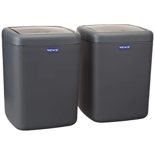 Wenko 23979100 2 cubos con tapa abatible Barcelona S Anthrazit