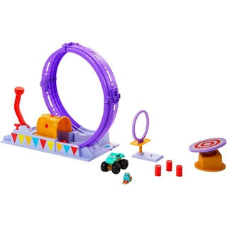 Disney Pixar Cars HGV73 - On The Road Showtime Looping Spielzeugset mit Ivy Monster Truck, Raketenwerfer und beweglichem Ziel, Spielzeug Geschenk für Kinder ab 4 Jahren