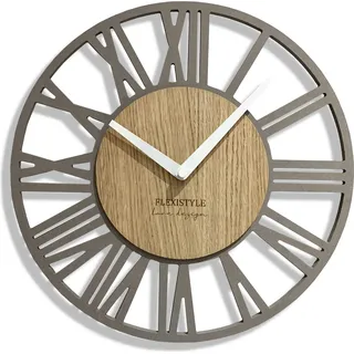 Wanduhr Loft Piccolo 30cm Eiche - Grau
