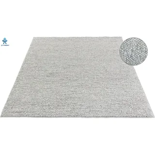 Wollteppich "Ainhoa, handgewebt, Wolle" Gr. 3, grau, B:120cm H:12mm L:180cm, Kunstfaser, Wolle, LEGER HOME BY LENA GERCKE, Teppiche, Wollteppich, einfarbig, Wolle, Teppich, Wohnzimmer, Schlafzimmer, Esszimmer
