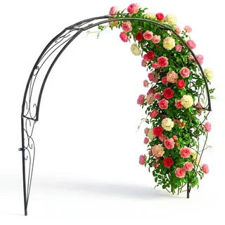 Relaxdays Rosenbogen Halbbogen 105 x 100 x 21 cm Schwarz