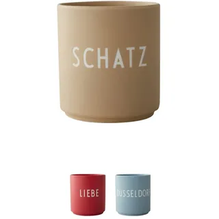 Design Letters Lieblingsbecher Beige SCHATZ Tasse | Personalisierte Geschenke für Freundin & Partner | Hochzeitsgeschenk, Valentinstag, Jahrestag | Kaffeebecher Porzellan | Tasse mit Spruch 250 Ml