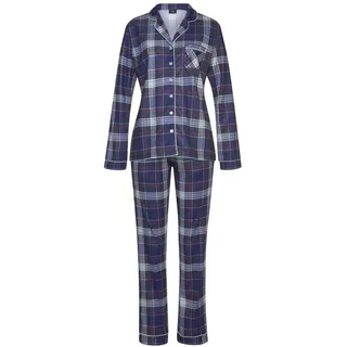 H.I.S. H.I.S, Pyjama Set, 2 tlg. aus Flanell, mit Allover-Karomuster, blau
