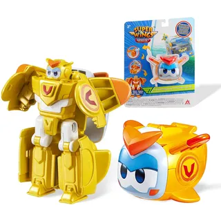 Super Wings Transformations Supercharged Golden Boy Pet, ca. 6 cm große Spiel-Figur für Kinder, Spielzeug-Flugzeug und Roboterfigur für 3+ Jahre Alten Jungen Mädchen
