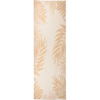 Outdoor-Teppich Flachgewebe 80x250 cm Blattmuster - Gelb