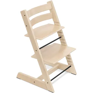 Stokke Tripp Trapp® Stuhl, Buchenholz Natur – verstellbar, ergonomisch | Zeitloser Kinderstuhl aus Holz, mitwachsend, ikonisches Design mit höhenverstellbarer Sitz- und Fußplatte. Bis 136 kg.