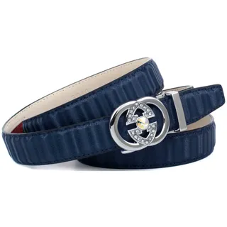 Anthoni Crown Damengürtel Leder dunkelblau 80