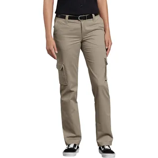 Dickies Damen Stretch-Cargohose mit Geradem Bein, Lockere Passform, P Arbeitshose, Desert Sand V1, 40