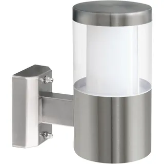 EGLO LED Außen-Wegelampe Basalgo 1, 1 flammige Außenleuchte, Wegeleuchte aus Edelstahl und Kunststoff, Farbe: Silber, weiß, H: 45 cm, IP44