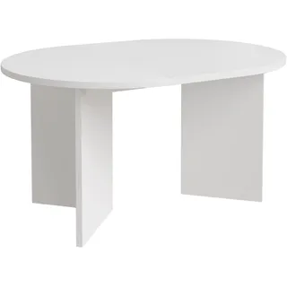 Selsey Ovaler Esstisch Ausziehbar – Runder Esstisch in Weiß, 110–190x110 cm, Laminierte Platte, ABS-Kanten, 2 Verlängerungen, Kugelführung, Selbstmontage