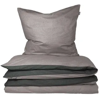 SCHIESSER Doubleface Unifarben Schwarz 155 x 220 cm + 80 x 80 cm