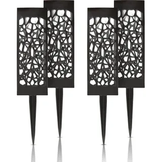 LED Solar Stecklampe für Außen ( 4er Pack ), wetterfest IP44 spritzwassergeschützt, 28,5 cm Gartenleuchte mit Erdspieß, Beleuchtung für Terrasse