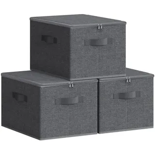 Songmics Aufbewahrungsbox Elisabeth 40 x 30 x 25 cm 3-tlg. schiefergrau