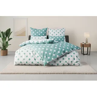 OTTO home Dots Wendebettwäsche Blau 135 x 200 cm + 40 x 80 cm
