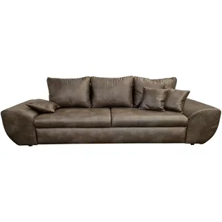 luma-home Big-Sofa Leder Mikrofaser 2-Sitzer Braun