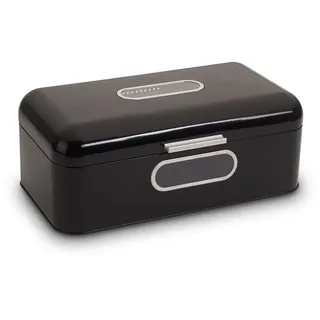 Echtwerk Brotkasten, Retro-Brotbox aus Metall mit Sichtfenster, Platzsparende Aufbewahrungsbox, Brotkorb mit Deckel, schwarz, 42, 5 x 23, 8 x 17 cm, Big