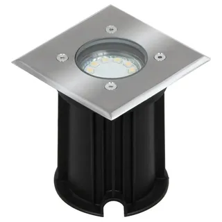smartwares Bodeneinbaustrahler Edelstahl 12,0 cm GU10 LED 3 W inkl. wetterfest Silber