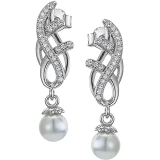 Orphelia Damen-Ohrhänger 925 Silber rhodiniert Zirkonia Rundschliff Synthetische Weiß 2.7 cm - ZO-7257