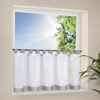 Happy Home Scheibengardine »CARA« Schlaufen 1 Stk. tlg. HxB: 50x150, Webware "Made in Germany", grau