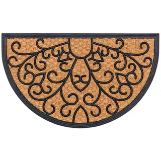Astra Fussmatte Halbrund Coco Deluxe Light , Naturfarben , Textil , 45x74 cm , Teppiche und Böden, Schmutzfangmatten, Fußmatten