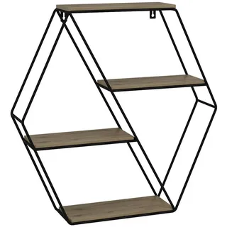 Vicco Wandregal Fyrk Eiche 51 x 52 cm Eckform , Holzwerkstoff , 4 Fächer , Oval , 51x52x11 cm , Wohnzimmer, Regale, Wandregale