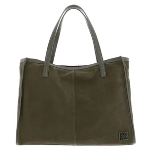 Ted Baker Leder Shopper Annieyy TB Script Detail Large Suede Tote Dk - Green olivgrün - Olive