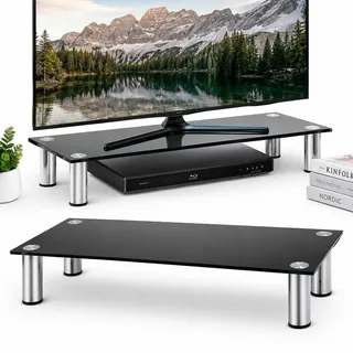 80CM TV-Glasaufsatz Monitor LCD Aufsatz Bildschirm Erhöhung TV-Tisch Schwarz - Schwarz