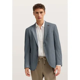 Sakko BUGATTI "Jersey-Artikel", Herren, Gr. 52, blau (370, blau), 65% Polyester, 24% Viskose, 8% Polyamid, 3% Elasthan, unifarben, regular fit, Sakkos Sakko, mit Stretch Funktion