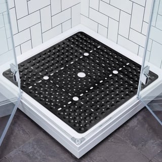 Walant Duschmatte rutschfest 69x69 cm,Duschmatte mit saugnäpfen,PVC Antirutschmatte Dusche Schimmelresistent BPA-frei, Duscheinlage Maschinenwaschbar badematte (Schwarz, 69 * 69cm)