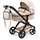 17075AA Puppenwagen Xeo mit Tasche, höhenverstellbarer Griff, Schwenkschieber, wandelbar als Puppenjogger, bewegliche Vorderräder, integrierter Korb, Beige