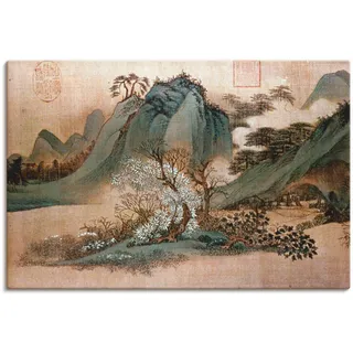 ARTland Wandbild »Weiße Wolken und grüne Berge«, Asien, (1 St.), als Leinwandbild, Poster in verschied. Größen, beige