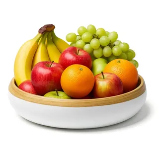 Jungle Culture Große Bambusschüssel 30 cm natürliche Holzschale Salatschüssel nachhaltige Haushaltswaren für Küchenarbeitsplatte oder Esstisch, handgefertigte Salatschüssel