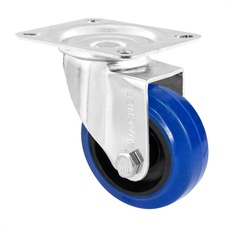 WAGNER Soft-Lenkrolle - Durchmesser Ø 80 mm, Bauhöhe 105 mm, Stahl verzinkt, blau/schwarz, Anschraubplatte 85 x 105 mm, Tragkraft 55 kg - 04678001