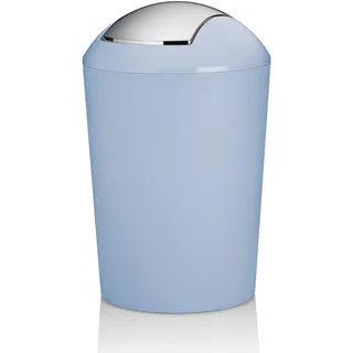 kela Kosmetikeimer blau 1,7l, Minimülleimer Badezimmer mit Schwingdeckel, Kunststoff, MARTA, kleiner Tischmülleimer frostblau matt
