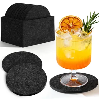 Elalove 16er Set Filz Untersetzer, Filzuntersetzer für Getränke, Glasuntersetzer und Tassenuntersetzer aus strapazierfähigem Filz in modernem Design für Getränke, Kerzen, Tassen, Bar, Glas Tisch Deko