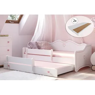 Kids Collective Jugendbett Prinzessin 80 x 160 cm Holz weiß rosa