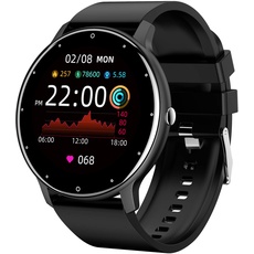 Rawrr 1.28 -inch Bluetooth Touchscreen Sports Smart Watch mit Fußgänger-/sesshafter/Erinnerung/Schlaferkennung/Herzfrequenzerkennung/Blutdrucküberwachung wasserdichte Sportuhr