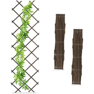 Relaxdays Rankgitter ausziehbar 180 x 60 cm Braun