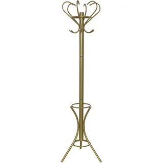 Kleiderständer, gold (goldfarben), H:178cm T:47cm Ø:47cm, Metall, HOFMANN LIVING AND MORE, Garderobenständer, Kleiderständer, Garderobenständer