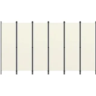 vidaXL Raumteiler Klappbar Freistehend Trennwand Paravent Umkleide Sichtschutz Spanische Wand Raumtrenner 6-TLG. Weiß 300x180cm Eisen Stoff