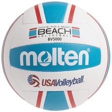 Molten Kinder Bv5000-3 BV5000 Elite Beachvolleyball, rot/blau, Official Size and Weight