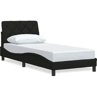 vidaXL Bettgestell ohne Matratze Schwarz 80x200 cm Stoff - Schwarz