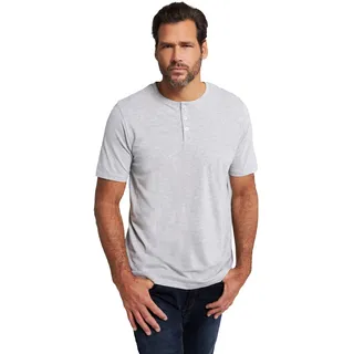 JP 1880 Herren große Größen Übergrößen Menswear L-8XL Henley, Basic, Knopfleiste, Halbarm grau Melange 3XL 726695123-3XL