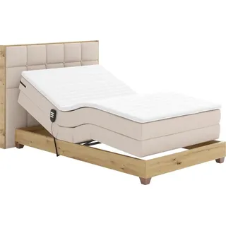 Kondela Elektrisch verstellbares Einzelbett Tiana 120x200 cm – Beige / Artisan-Eiche - Beige